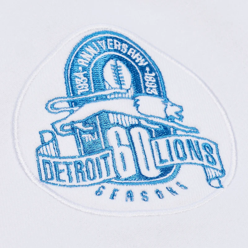 Sweat-shirt polaire arctique Mitchell & Ness blanc Detroit Lions pour homme