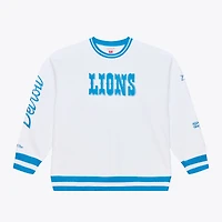 Men's Mitchell & Ness  White Detroit Lions Arctic Fleece Sweatshirt