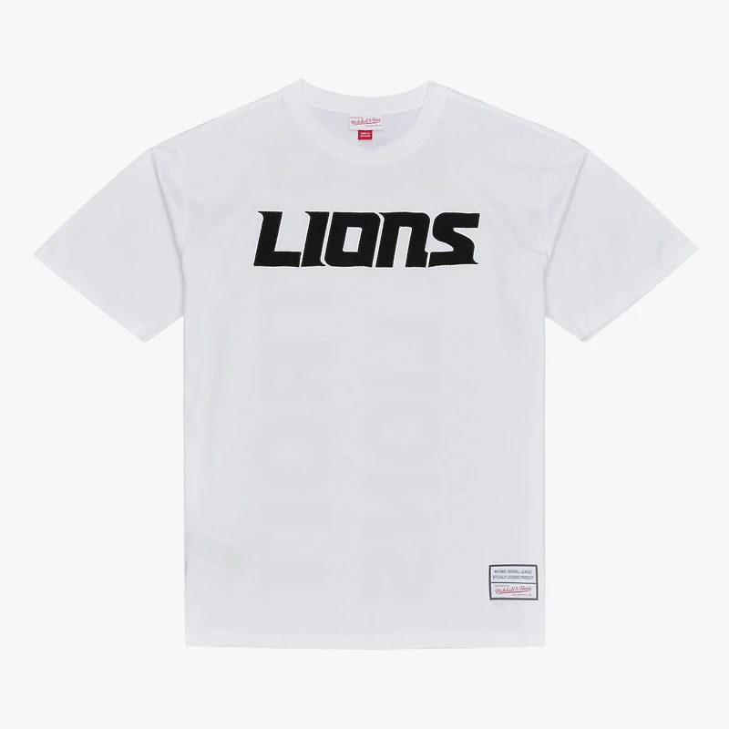 Men's Mitchell & Ness White Detroit Lions Monochrome T-Shirt