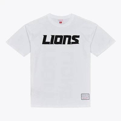 T-shirt monochrome blanc Mitchell & Ness Detroit Lions pour homme