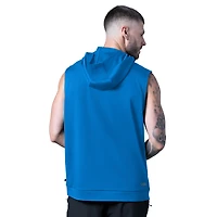 Men's MSX by Michael Strahan Blue Detroit Lions Tri-Blend Rebound Sleeveless Hoodie