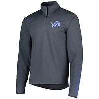 Men's MSX by Michael Strahan Charcoal Detroit Lions Half-Zip Pullover