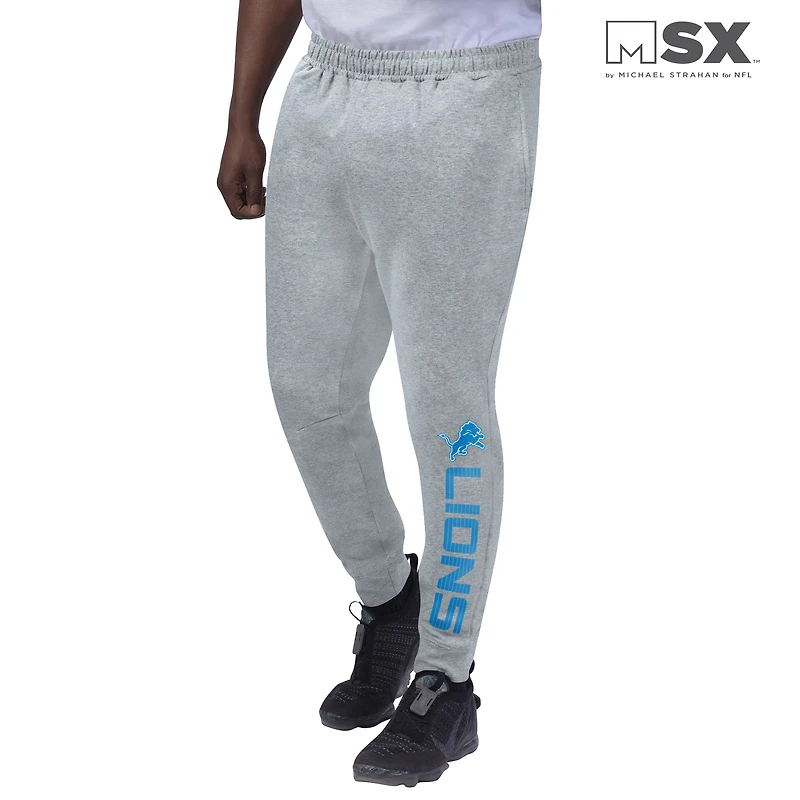 Pantalon de jogging Detroit Lions MSX by Michael Strahan gris chiné pour homme
