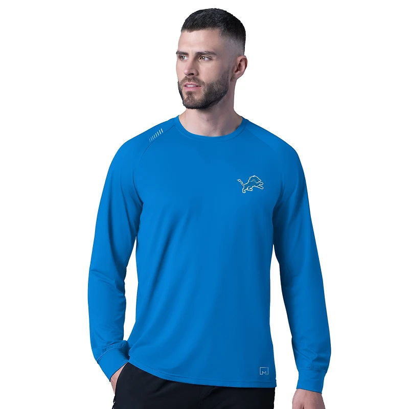 T-shirt à manches longues MSX par Michael Strahan Royal Detroit Lions pour homme