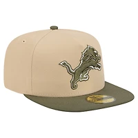 Casquette ajustée A-Frame 59FIFTY pour homme, coloris beige/olive, Detroit Lions, New Era