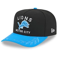Casquette snapback 9FIFTY A-Frame noire/bleue pour homme des Detroit Lions, draft NFL 2025