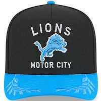 Casquette snapback 9FIFTY A-Frame noire/bleue pour homme des Detroit Lions, draft NFL 2025