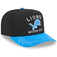 Casquette snapback 9FIFTY A-Frame noire/bleue pour homme des Detroit Lions, draft NFL 2025
