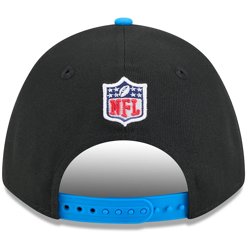 Casquette ajustable New Era 9FORTY A-Frame M-Crown pour homme, noire/bleue, Detroit Lions, draft NFL 2025