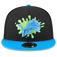 Casquette Snapback Nickelodeon Slime 9FIFTY noire/bleue pour homme des Detroit Lions de New Era