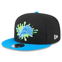 Casquette Snapback Nickelodeon Slime 9FIFTY noire/bleue pour homme des Detroit Lions de New Era