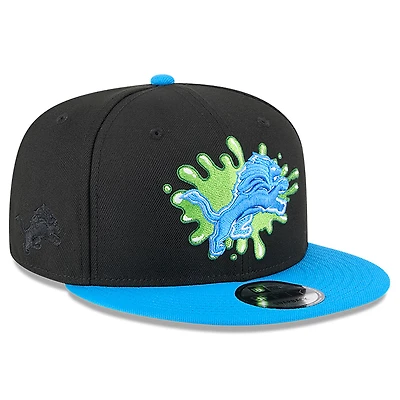 Casquette Snapback Nickelodeon Slime 9FIFTY noire/bleue pour homme des Detroit Lions de New Era