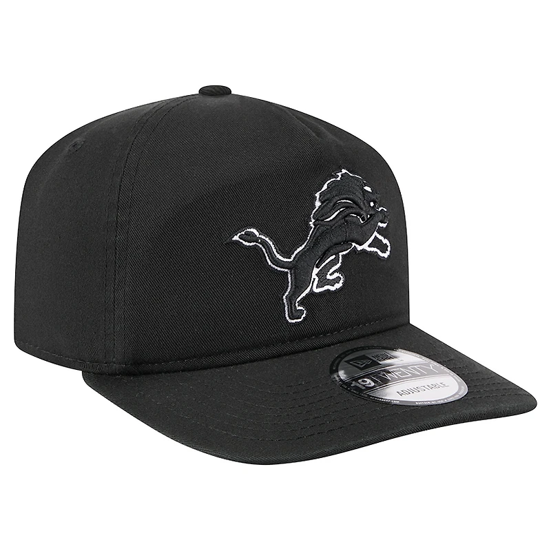 Men's New Era Black/White Detroit Lions 19TWENTY Adjustable Hat