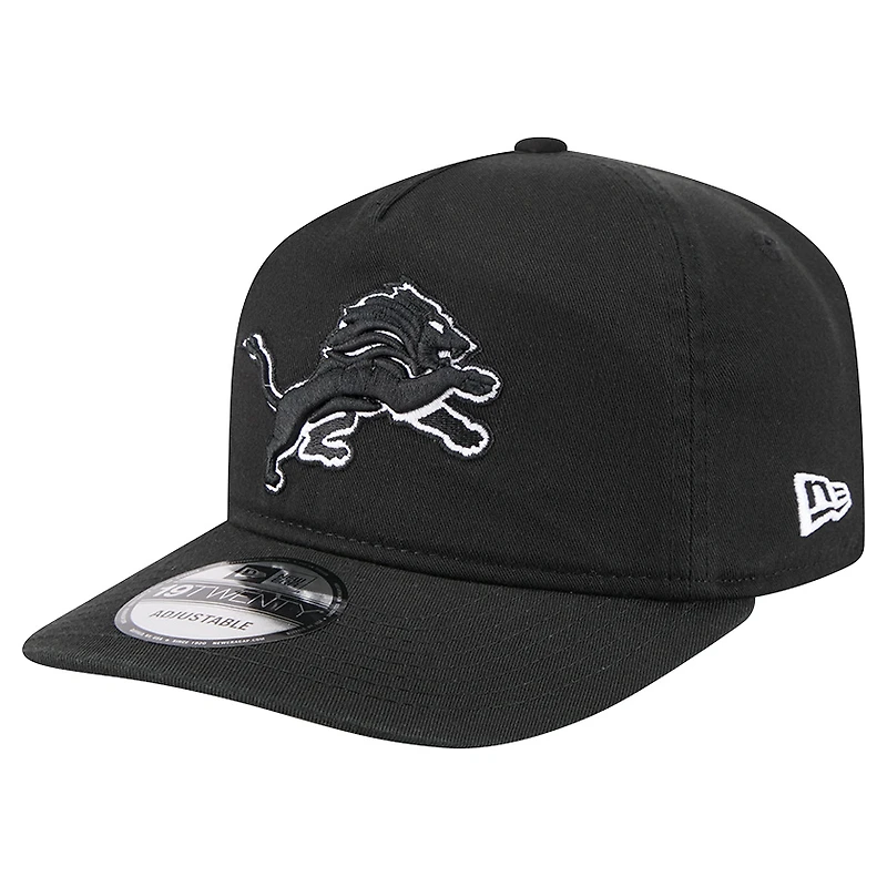 Men's New Era Black/White Detroit Lions 19TWENTY Adjustable Hat