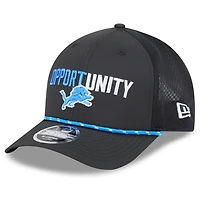 Men's New Era Black Detroit Lions 2025 Inspire Change 9FORTY M-Crown Adjustable Hat