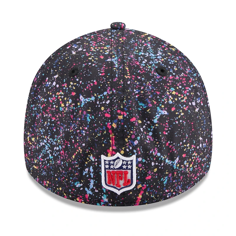 Casquette New Era noire Detroit Lions 2025 NFL Crucial Catch 39THIRTY Flex pour homme