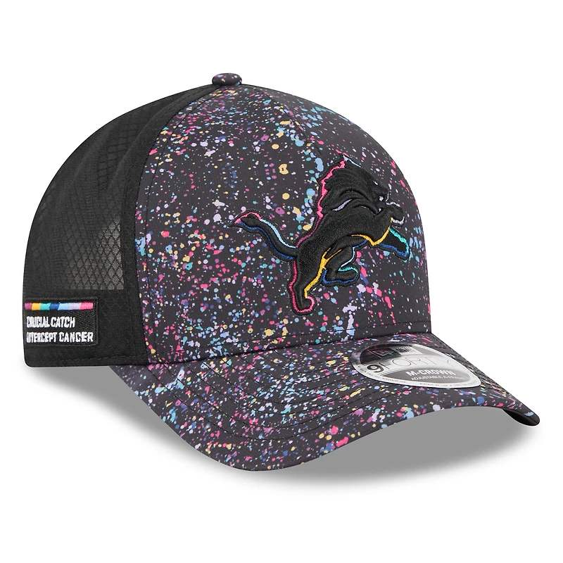 Casquette ajustable 9FORTY NFL Crucial Catch 2025 des Detroit Lions de New Era pour homme, noire