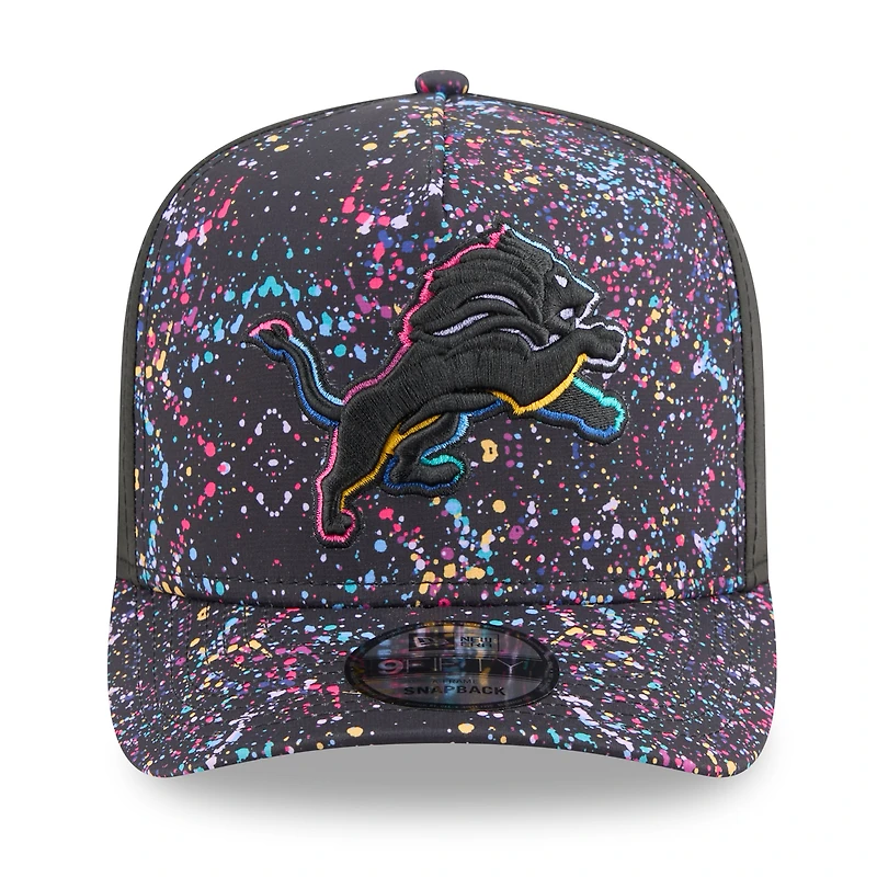 Men's New Era  Black Detroit Lions 2025 NFL Crucial Catch A-Frame 9FIFTY Snapback Hat