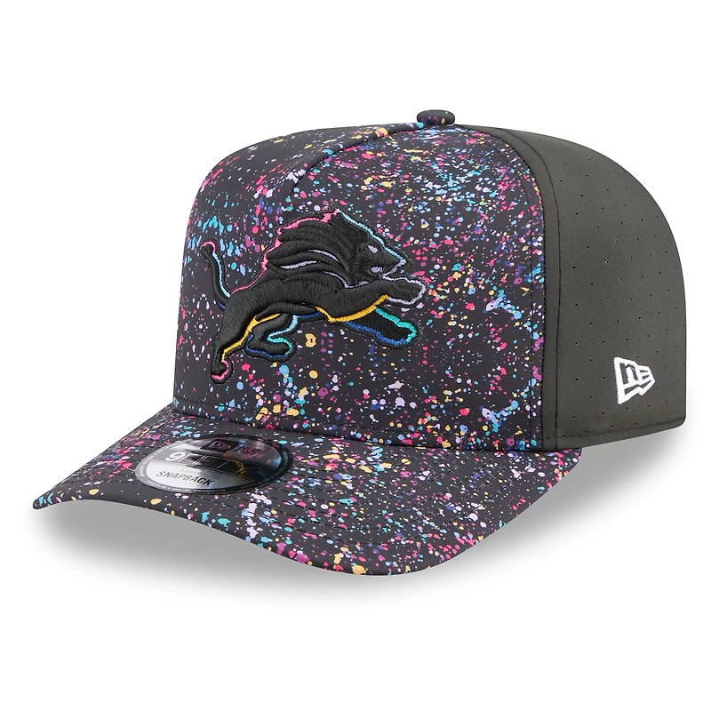 Men's New Era  Black Detroit Lions 2025 NFL Crucial Catch A-Frame 9FIFTY Snapback Hat