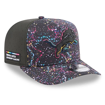 Men's New Era  Black Detroit Lions 2025 NFL Crucial Catch A-Frame 9FIFTY Snapback Hat