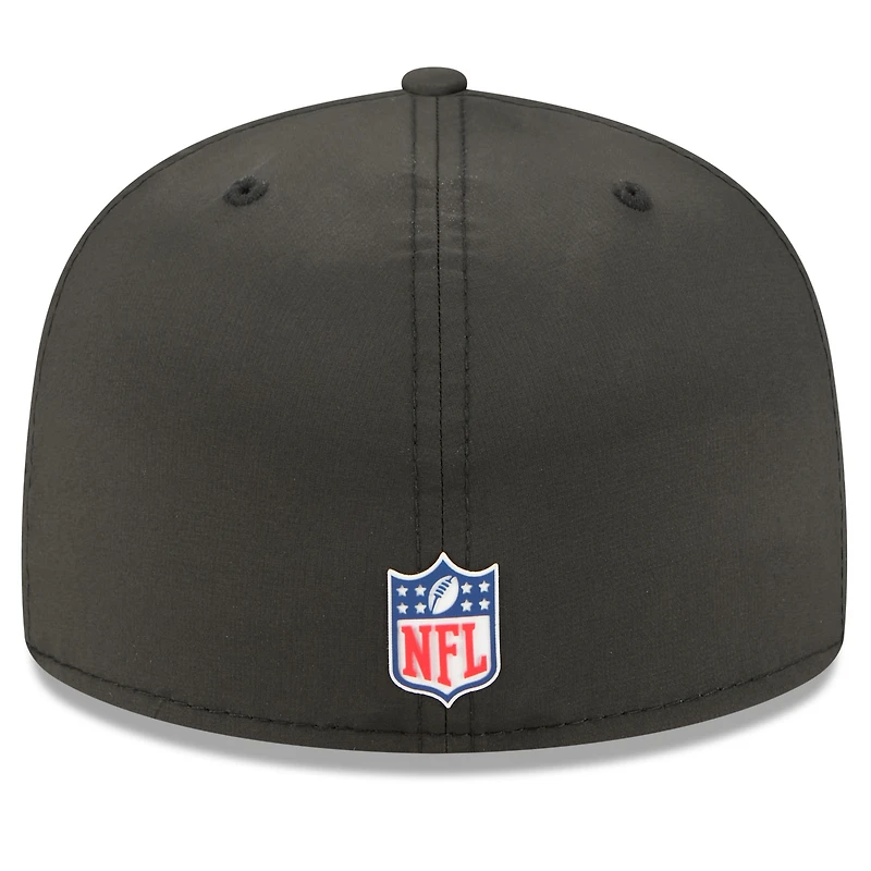 Casquette ajustée 59FIFTY noire Detroit Lions 2025 Sideline pour homme de New Era