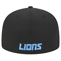 Casquette ajustée New Era Detroit Lions 59FIFTY noire pour homme