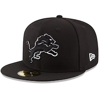 Casquette ajustée B-Dub 59FIFTY Detroit Lions New Era noire pour homme