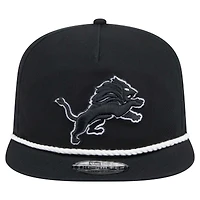 Men's New Era Black Detroit Lions B-Dub Golfer Snapback Hat