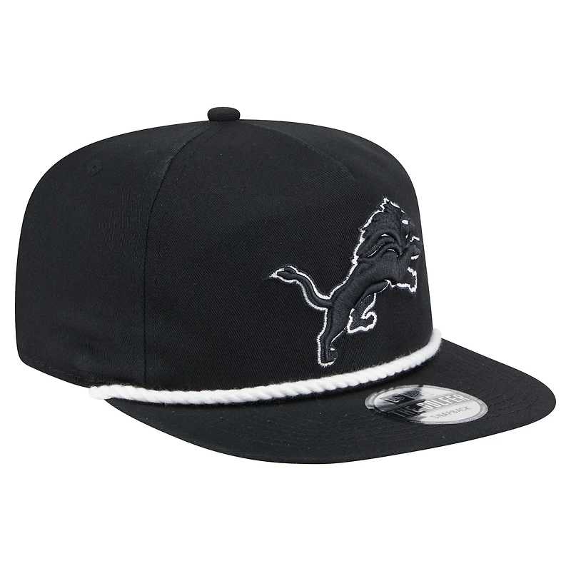 Casquette snapback de golfeur Detroit Lions B-Dub noire New Era pour homme