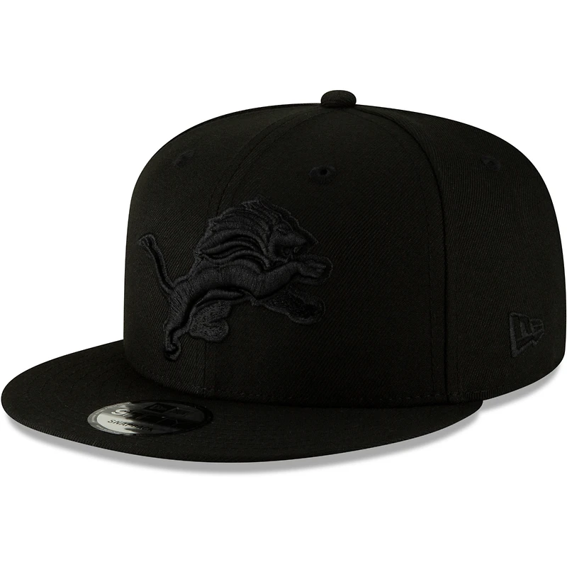 Casquette ajustable 9FIFTY Detroit Lions New Era pour homme, noir, noir sur noir