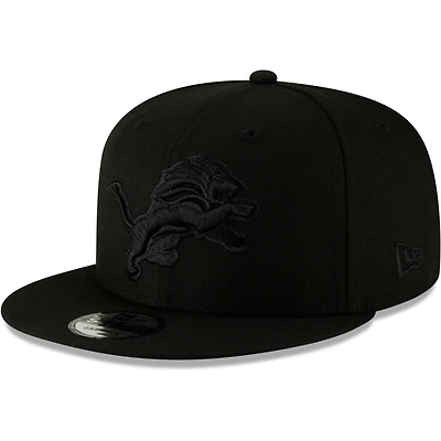Casquette ajustable 9FIFTY Detroit Lions New Era pour homme, noir, noir sur noir