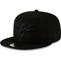 Casquette ajustable 9FIFTY Detroit Lions New Era pour homme, noir, noir sur noir