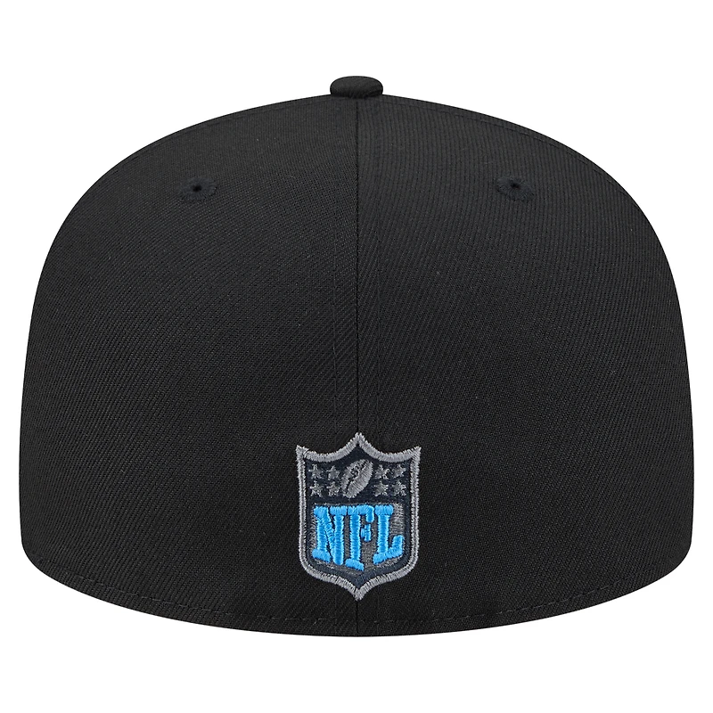 Men's New Era  Black Detroit Lions Color Pop 59FIFTY Fitted Hat