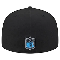 Men's New Era  Black Detroit Lions Color Pop 59FIFTY Fitted Hat