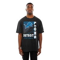 Men's New Era Black Detroit Lions Enzyme Washed Oversized T-Shirt
