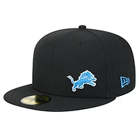 Casquette ajustée Flawless 59FIFTY Detroit Lions de New Era pour homme, noire
