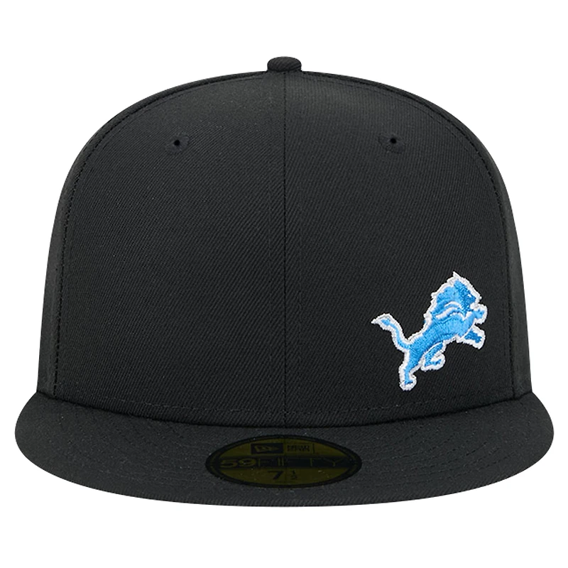Casquette ajustée Flawless 59FIFTY Detroit Lions de New Era pour homme, noire