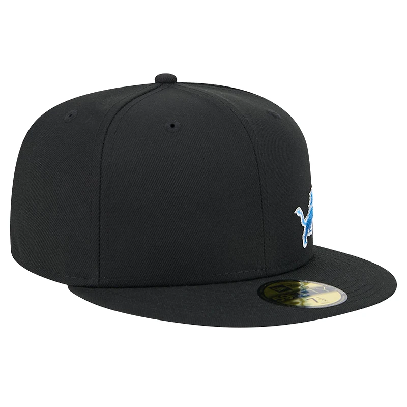 Casquette ajustée Flawless 59FIFTY Detroit Lions de New Era pour homme, noire