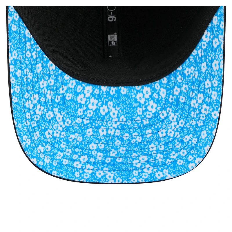 Casquette trucker ajustable New Era Detroit Lions Floral 9FORTY M-Crown noire pour homme