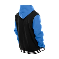 Veste à capuche en polaire boutons-pression New Era noire Detroit Lions pour homme