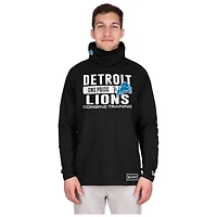 Men's New Era Black Detroit Lions Functional Fandom Balaclava Helmet Stripe Tri-Blend Hoodie