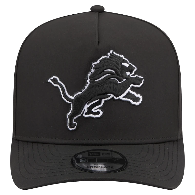 Men's New Era Black Detroit Lions Gore-Tex A-Frame 9FIFTY Adjustable Hat
