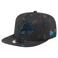 Men's New Era Black Detroit Lions Gummy Golfer Snapback Hat