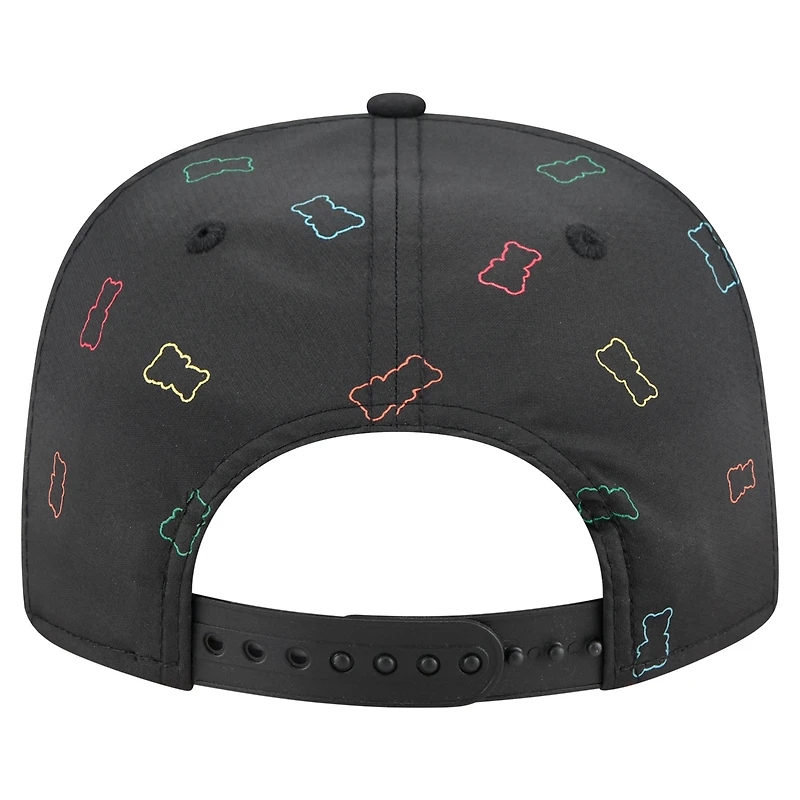 Casquette snapback noire en caoutchouc Detroit Lions de New Era pour homme