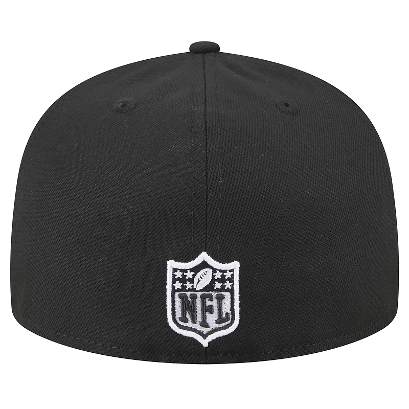 Men's New Era Black Detroit Lions Main Patch 59FIFTY Fitted Hat