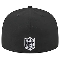 Men's New Era Black Detroit Lions Main Patch 59FIFTY Fitted Hat