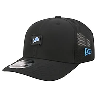 Men's New Era Black Detroit Lions Micro Badge 9SEVENTY Adjustable Hat