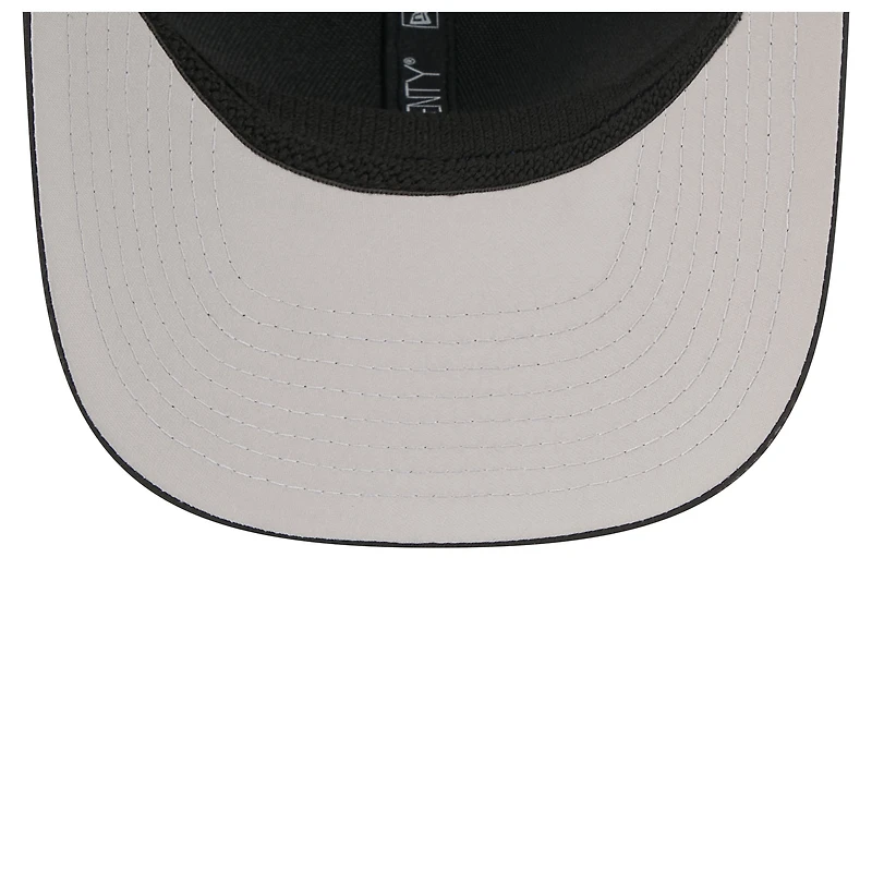 Men's New Era Black Detroit Lions Micro Badge 9SEVENTY Adjustable Hat