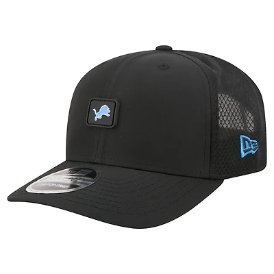 Men's New Era Black Detroit Lions Micro Badge 9SEVENTY Adjustable Hat