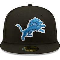 Casquette ajustée 59FIFTY Detroit Lions Omaha New Era pour homme, noire